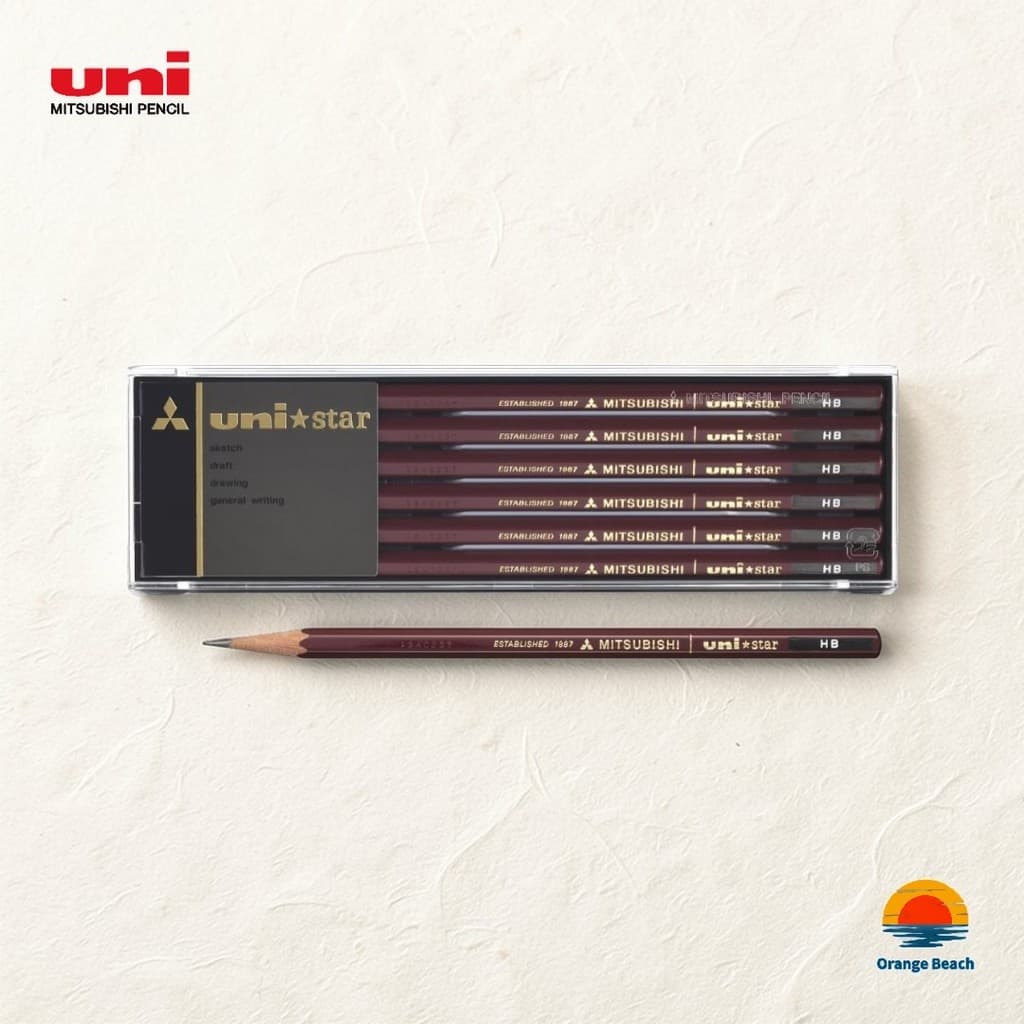 uni UniStar Lapis 2H a 4B/7 Graus/Barril Hexagonal Cedar/Grafite Suave/12 unidades/Japao