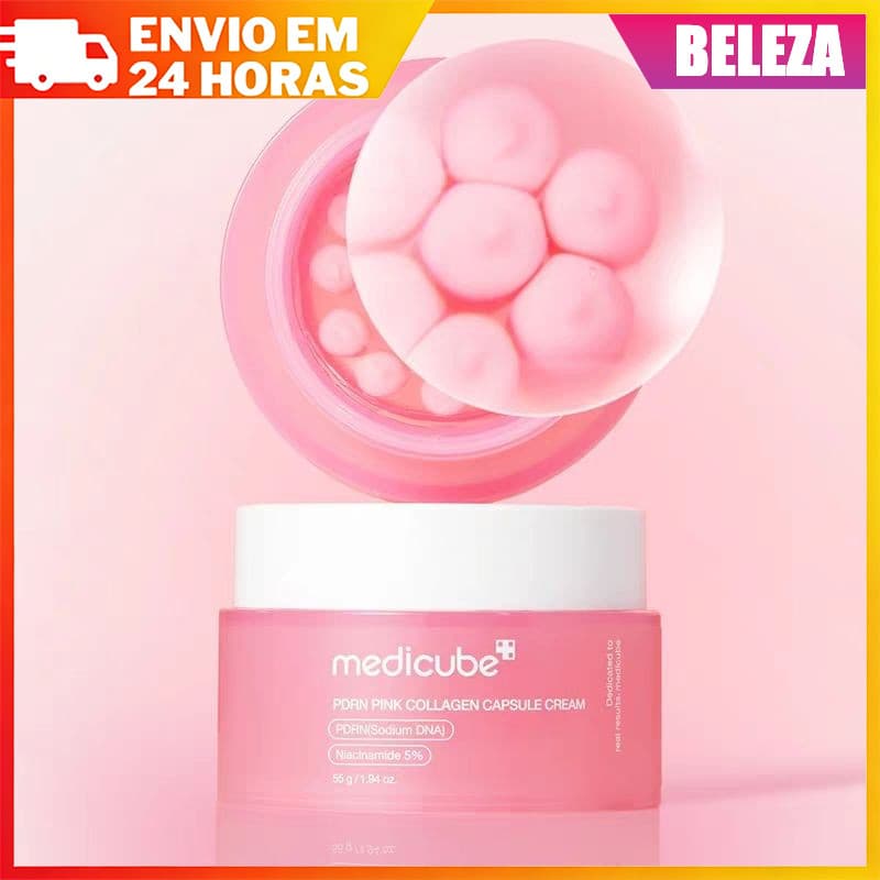 Medicube Rosa Colágeno Cápsula Essência Creme Hidratante De Longa Duração Natural Suave Limpeza Facial Lubrificante Não