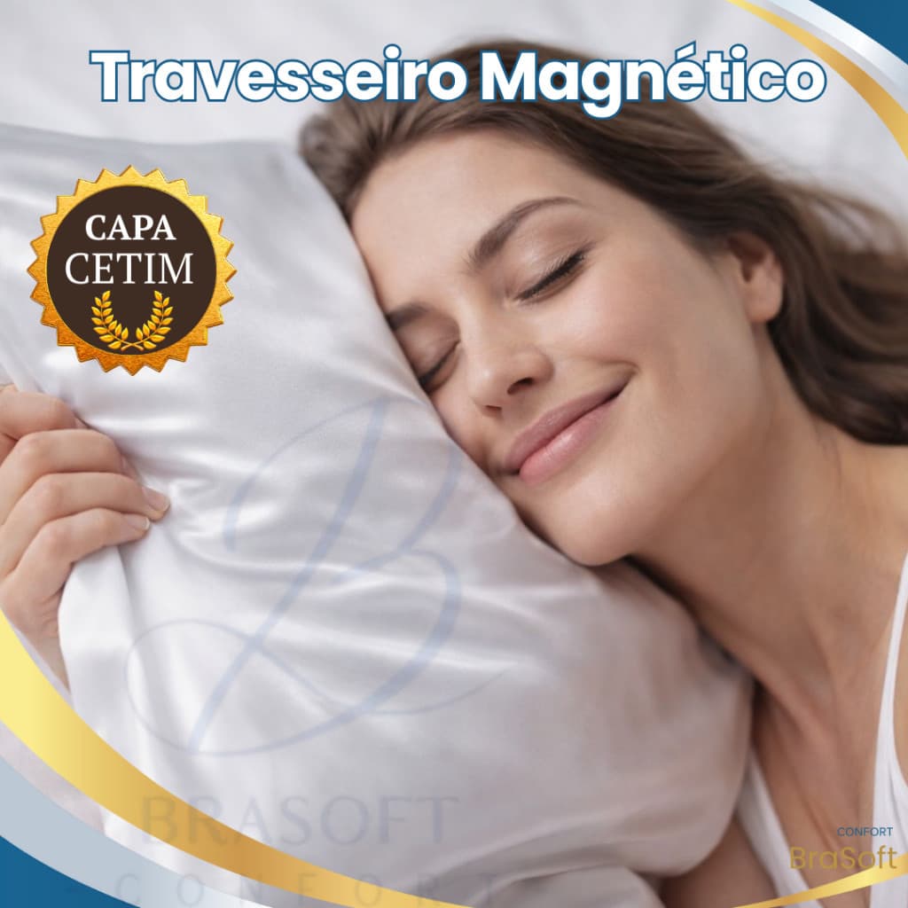 Kit2 Travesseiro Magnético Ortopédico | Capa TNT / Cetim / Percal 200 Fios | Infravermelho • Macio