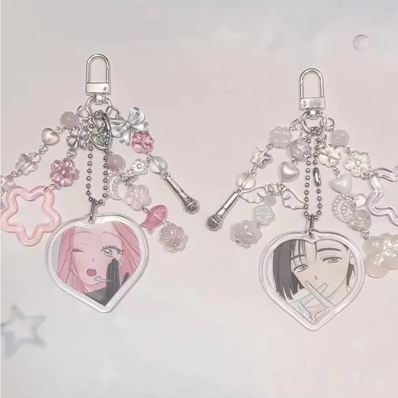 Chaveiro de Acrílico Combinado Alien Stage Mizi e Seus Chaveiros Coração Estrela Flor Peixe Pingente de Chaveiro Crocant