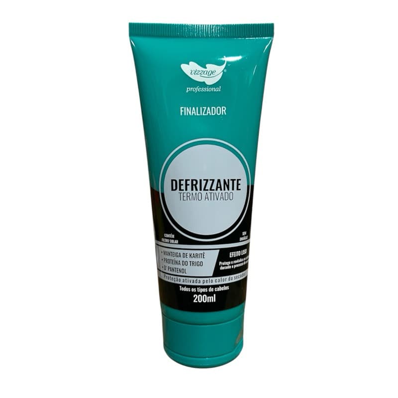 Protetor térmico defrizzante 200 ml profissional hidratação capilar Leave-in defrizzante