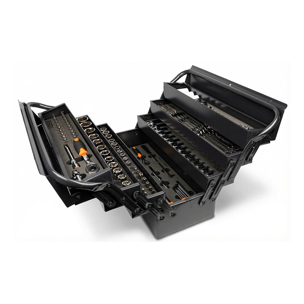 Kit Caixa de Ferramentas 7 Gavetas XCXA-003P + Kit de Ferramentas 222 Peças XJF-222B + Berços