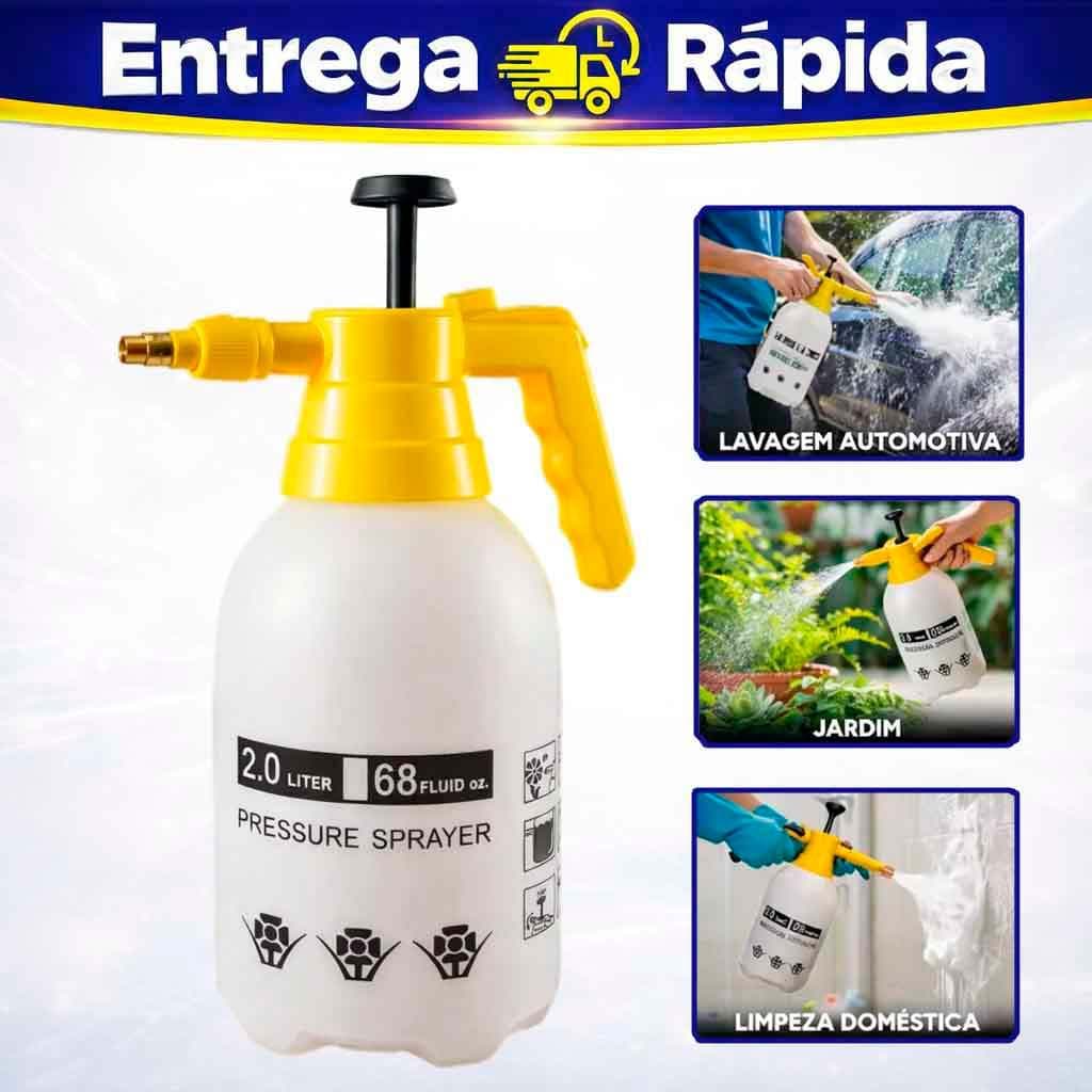 Borrifador Manual Snow Foam 2L com Pressão Pulverizador Profissional para Limpeza e Uso Geral