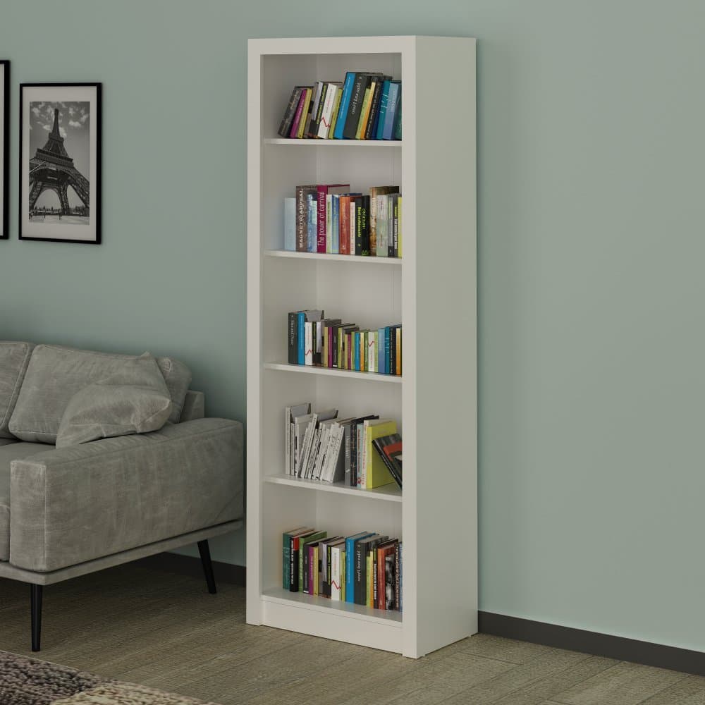 Estante Livros Escritório 4 Prateleiras Branco Tecnomobili