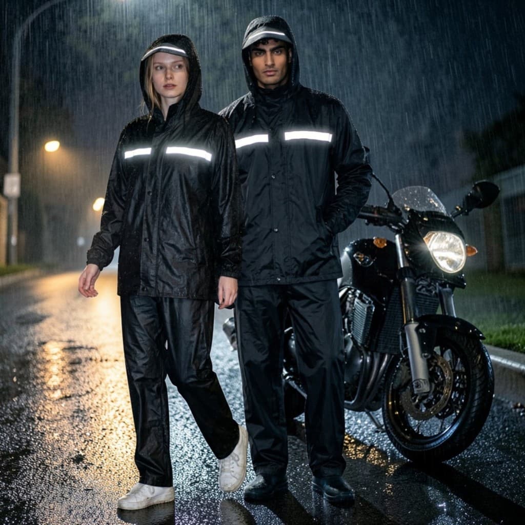 Capa de Chuva Para Moto Motoboy Impermeável Jaqueta e Calça PVC Reforçado Refletiva