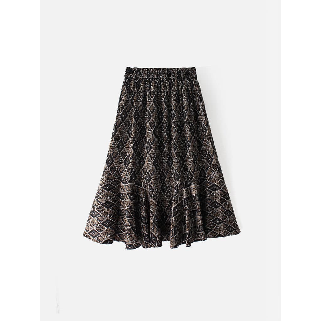 Si Lanxuan 2025 Verão Novo Estilo All-Match Slimmer Look Casual Solto Saia Floral Temperamento Saia Linha A N3847