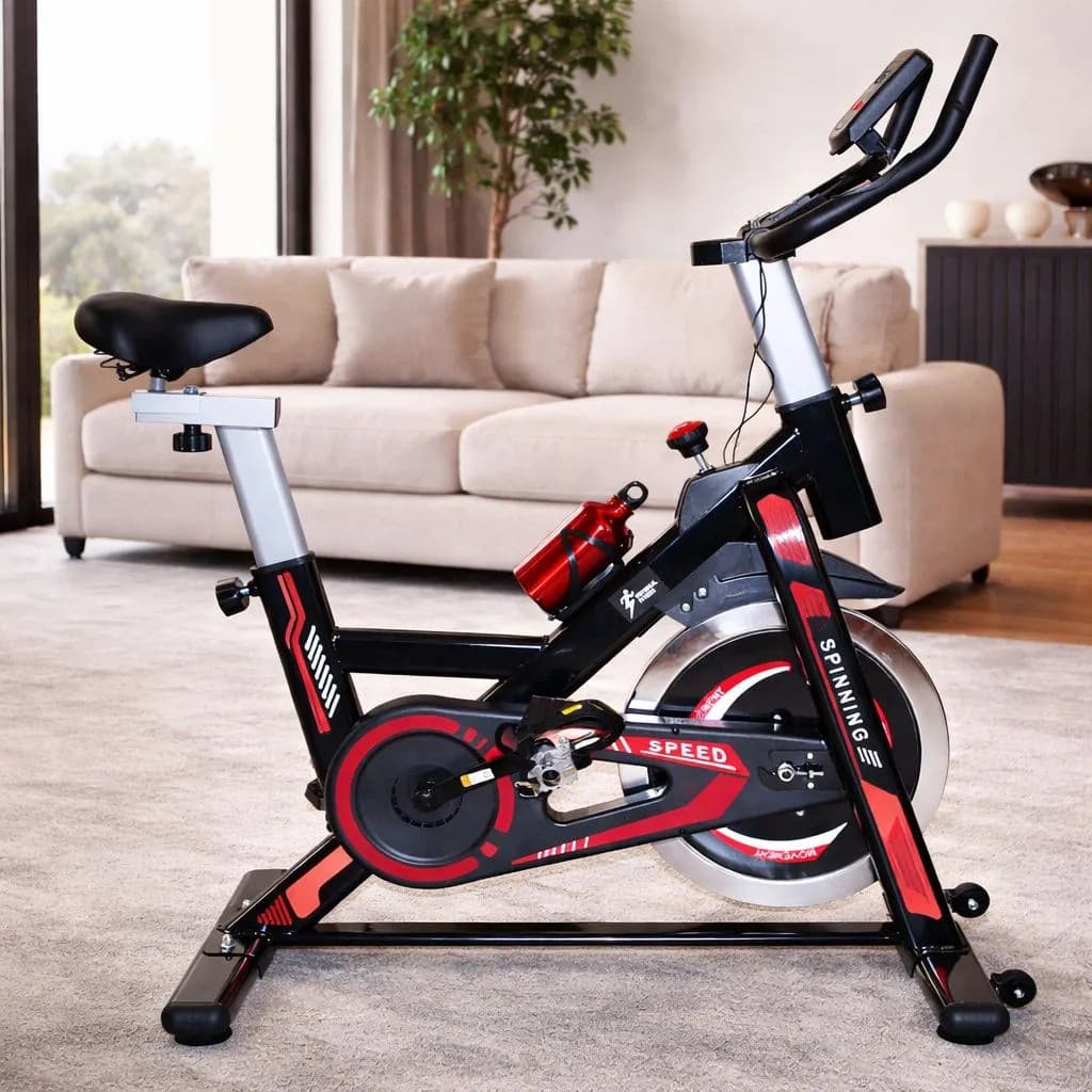 Bicicleta Spinning Ergométrica 13kg Roda Inércia Vermelha