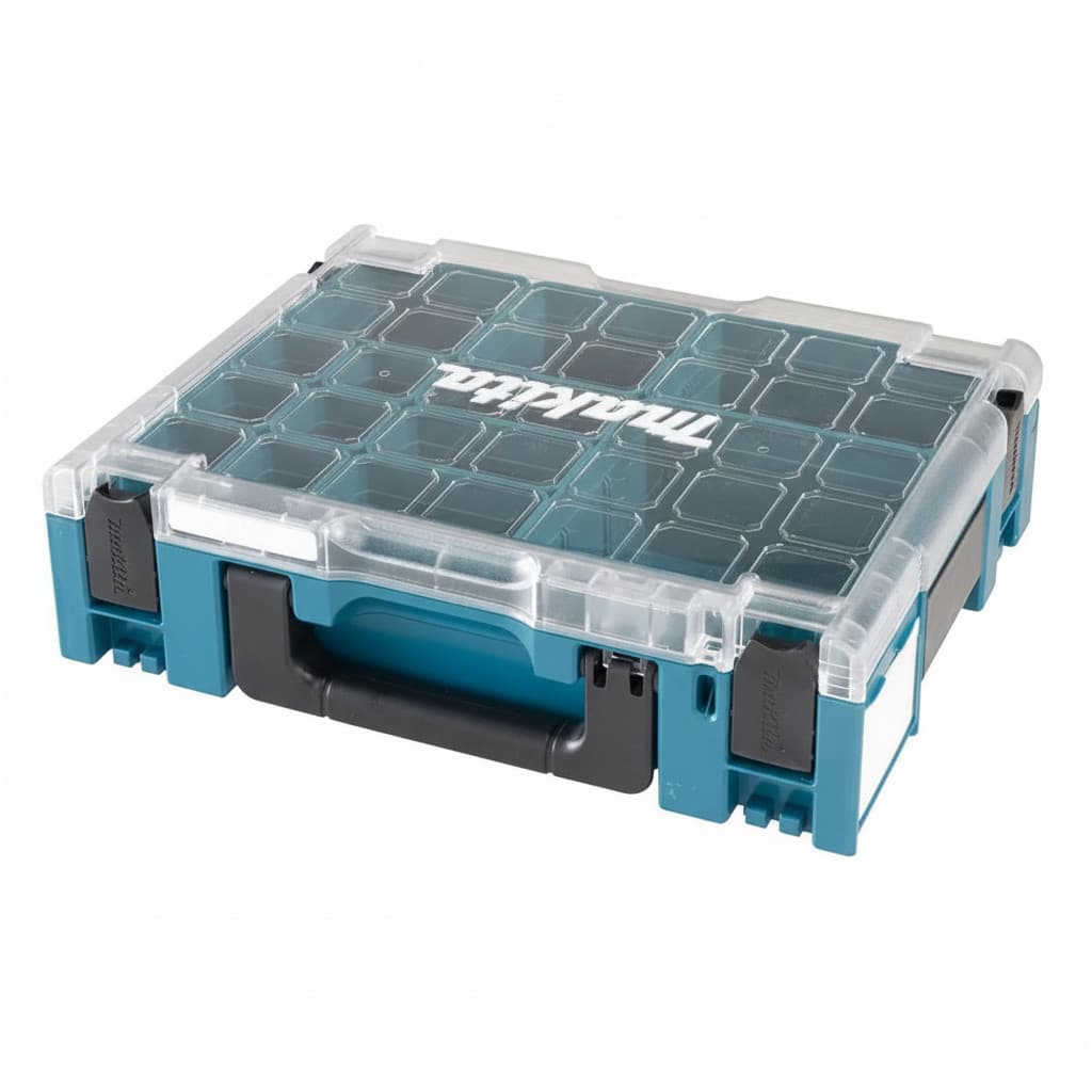 Makita Azul Makpac 191x80-2 Caixa Organizadora 19L - Ferramentas Parafusos Brocas Empilhável Plástic