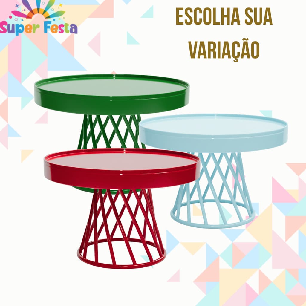 Boleira Roma Spiral 23 cm com (Pé Estilo Aramado) – Diversas Cores