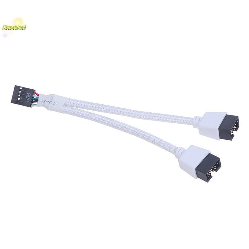 [Sunshine] Cabo De Extensão De Áudio HD Para PC DIY 10 Cm Placa-Mãe De Computador USB 9 Pinos 1 Fêmea 2 Machos Y Splitte