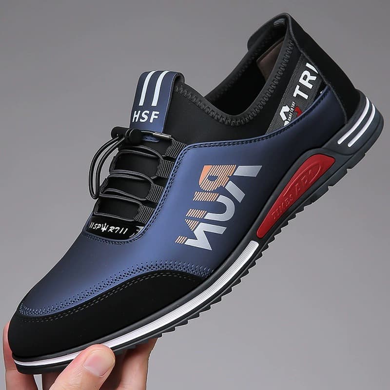 Tênis Casuais de Couro para Homens, Moda Primavera Outono, D4ZN