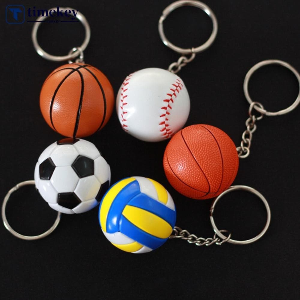 TIMEKEY 1PC Simulação Criativa Bola Esportiva Chaveiro Pingente E3V7