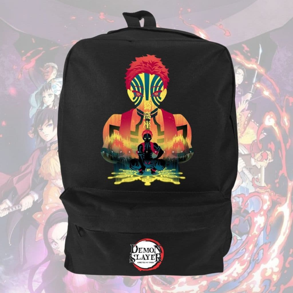 Mochila DEMON SLAYER - AKAZA escolar estampada personalizada anime lua superior