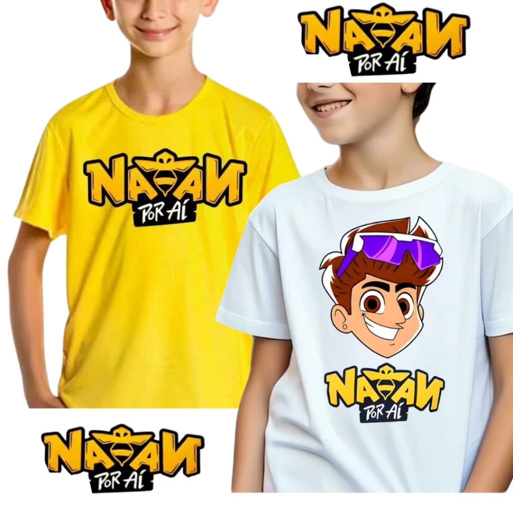 Camiseta Infantil Natan Por Ai Youtuber Camisa influencer Algodao 30.1 Estampa personalizada
