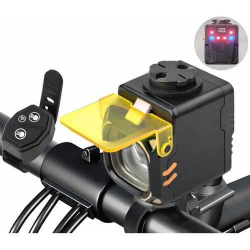 Farol Bike Lente Amarela 50w Controle Sem Fio Encaixe Gopro