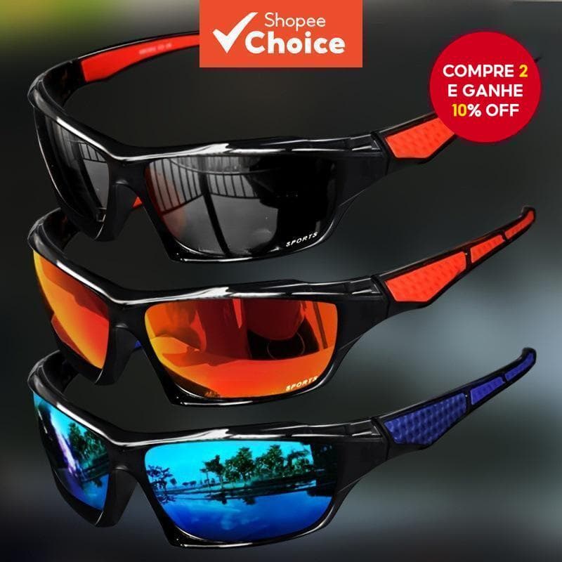 Óculos de sol coloridos de moda com proteção UV, para dirigir, ciclismo e esportes, unissex.