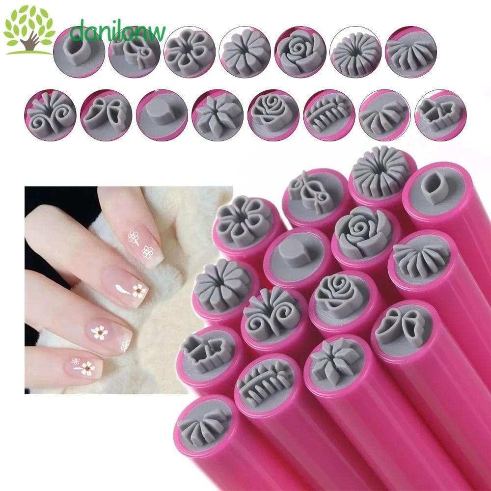DANILO 6/10/15pcs Caneta Graffiti Para Unhas , Placa De Carimbo Floral Padrão De Borboleta Conjunto De Canetas De Arte E