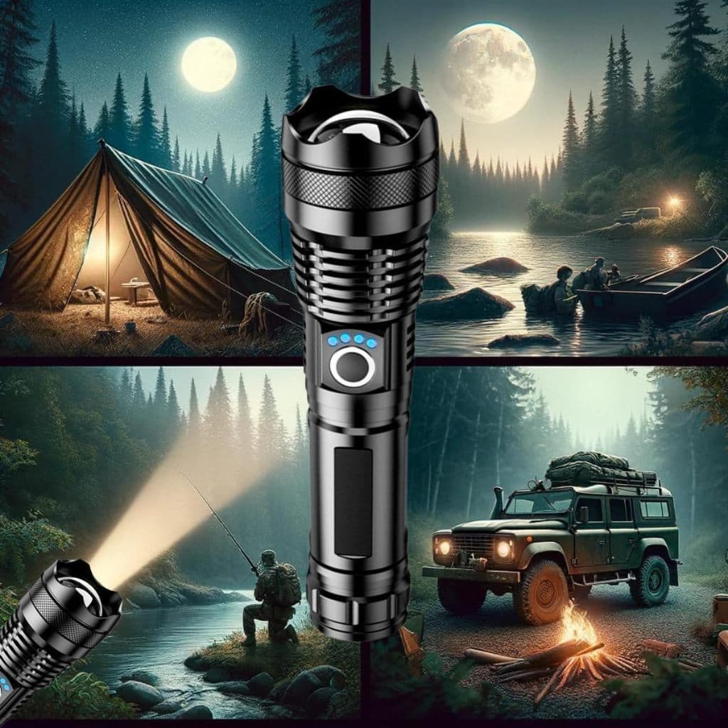 Lanterna Tática Militar de T9 Acampamento Recarregável 9990000w Ultra Potente Sitio Fazenda