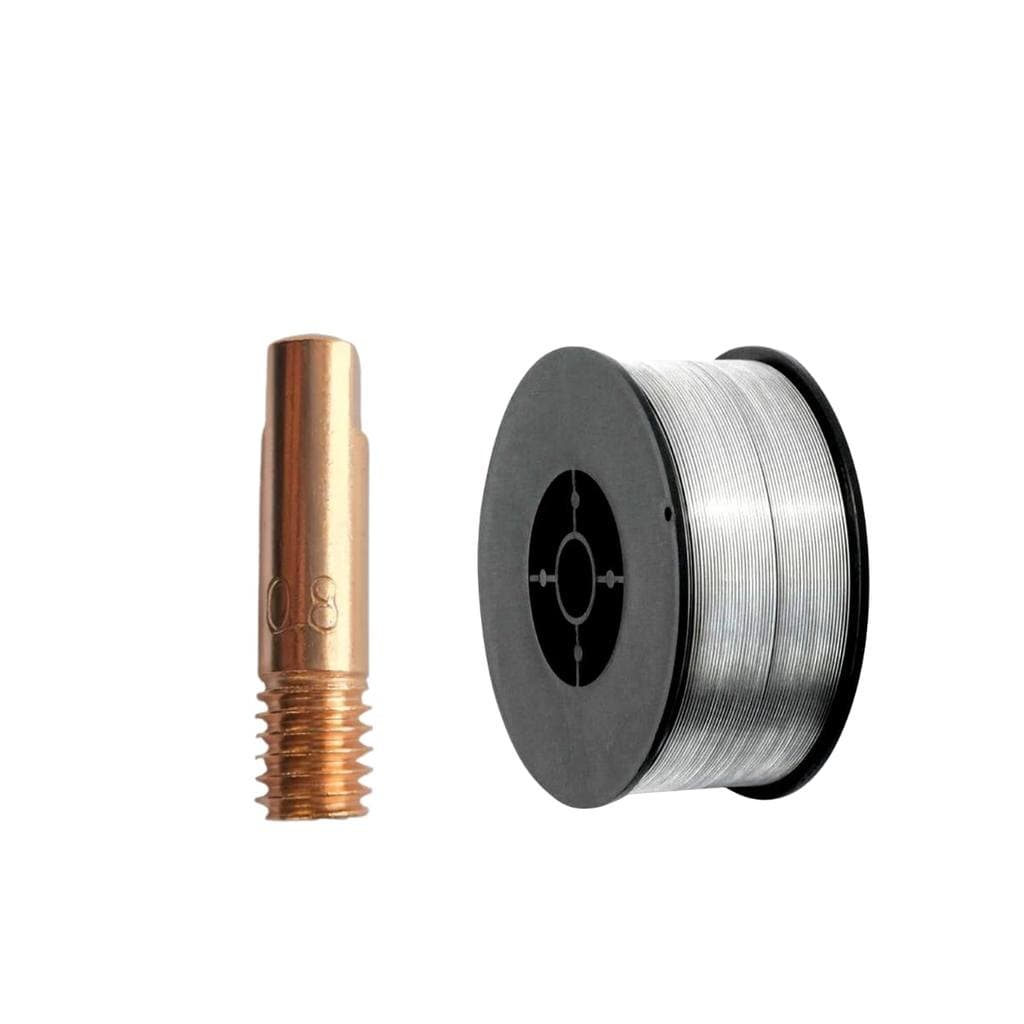 KIT ARAME DE SOLDA  MIG  SEM GÁS 0.8MM 1KG + BICO DE CONTATO PARA TOCHA