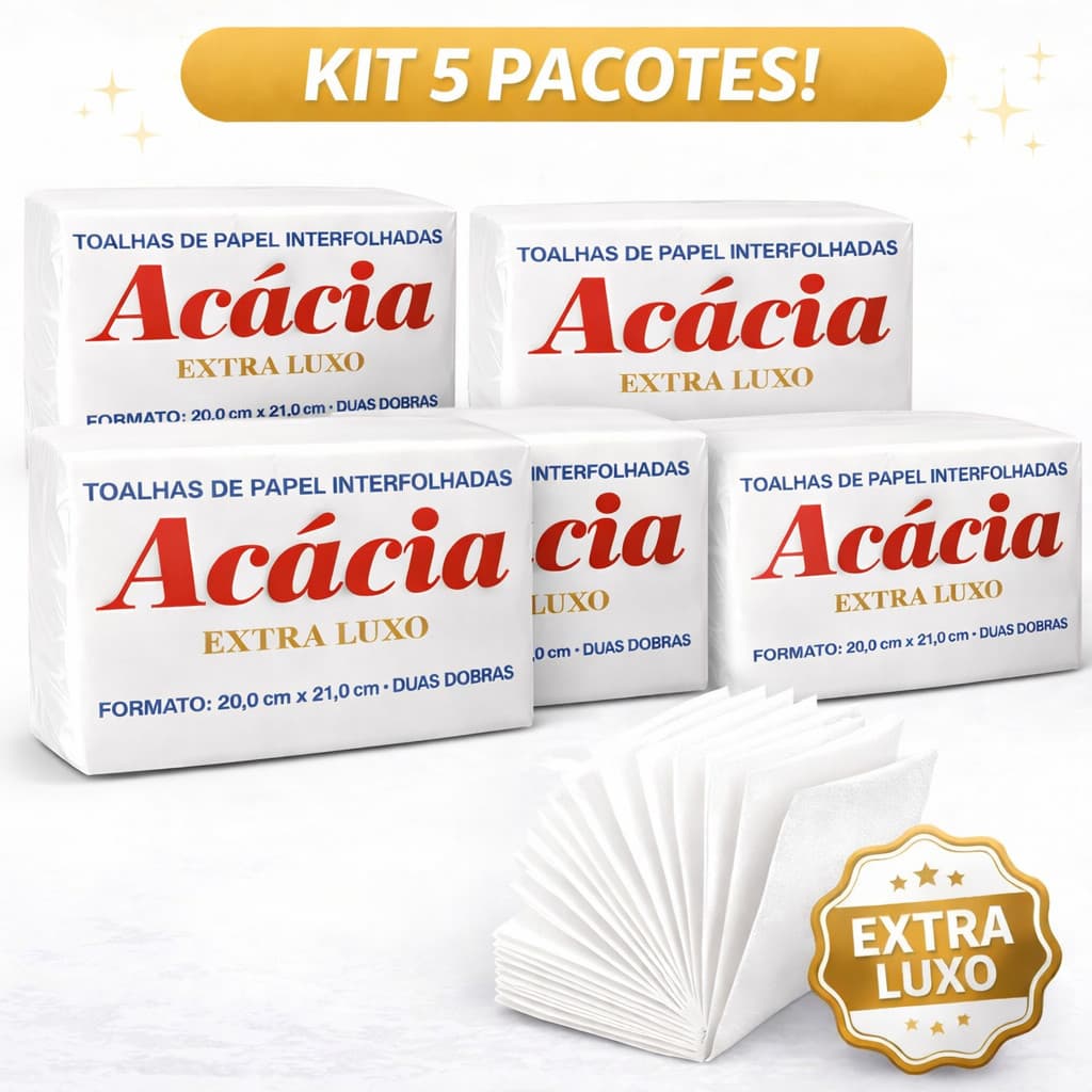 Interfolha Extra Luxo 5 pacotes de papel Interfolhado 20x21 Branco Extra Luxo