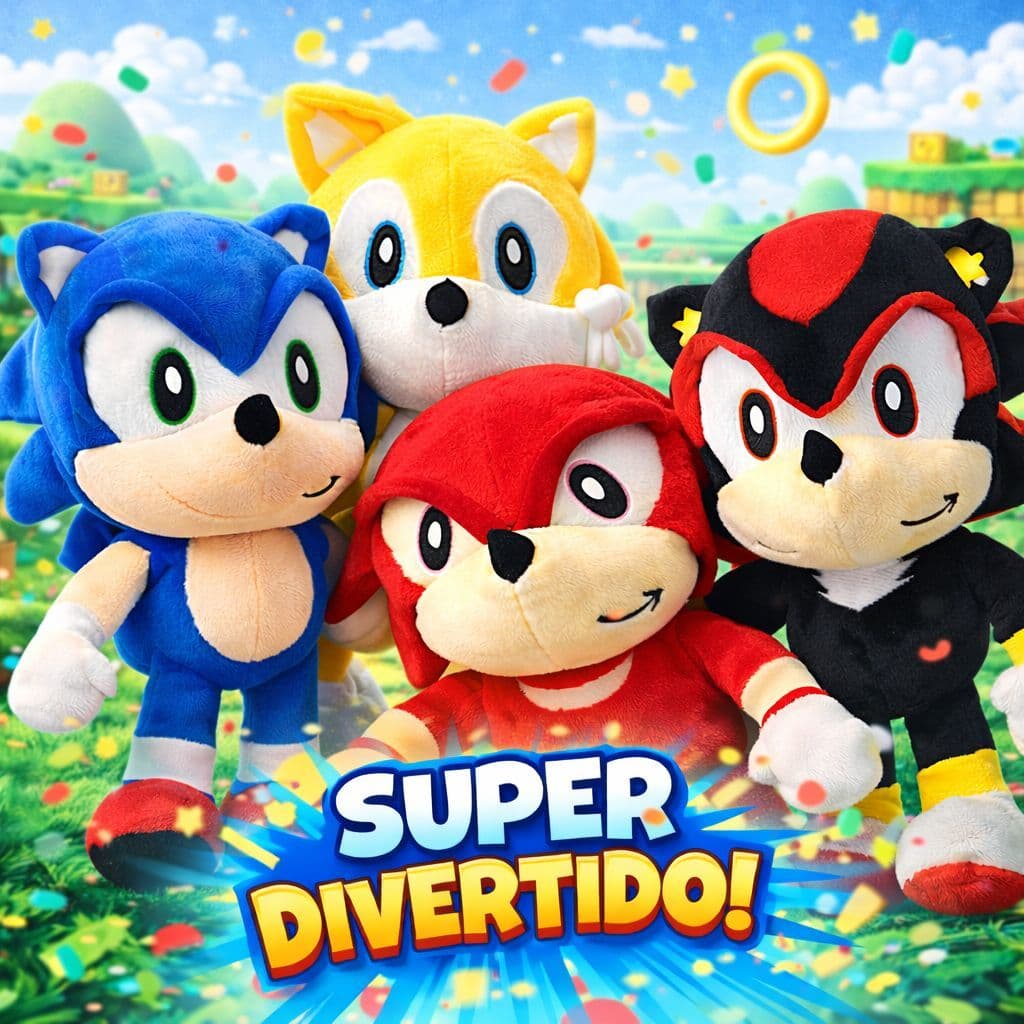 Boneco do Sonic Tails Amy Shadow Knuckles Silver K Urso de Pelucia Brinquedo Menina Menino pelúcias