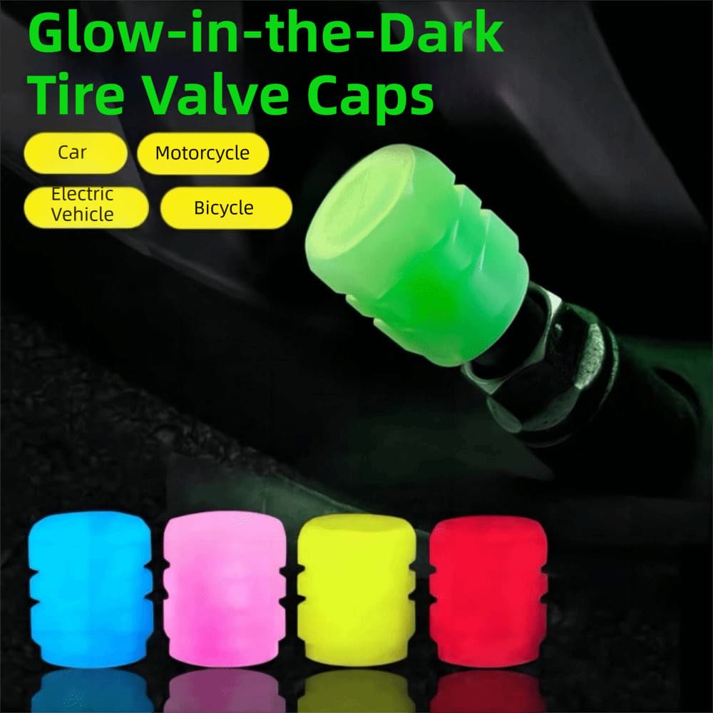 Tampas De Válvula De Pneu Brilhantes Noturnas , 8 Peças , Super , Autoluminosas , Luminosas , Fluorescentes , Que Brilha