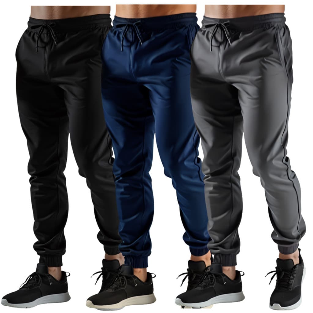 Kit com 3 Calça Tactel Elastano Jogger Masculina agasalho academia leve esportiva treino