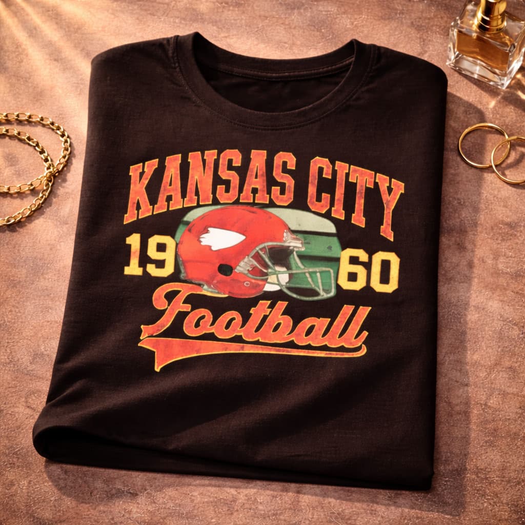 Camiseta Retro Kansas City 1960 Football Estampada Casual