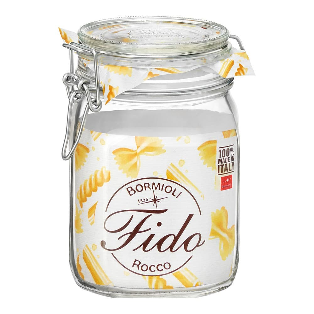 Pote Hermético Fido Vidro 1L Transparente Bormioli Rocco