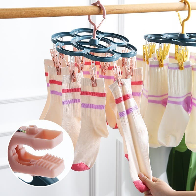 Varal Dobrável Retrátil 16 Prendedores para Calcinha Cueca Roupas Íntimas