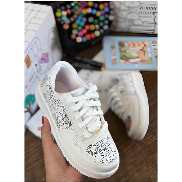 Tênis Branco Menino Menina Bobie Goods de Pintar Novidade 60% OFF