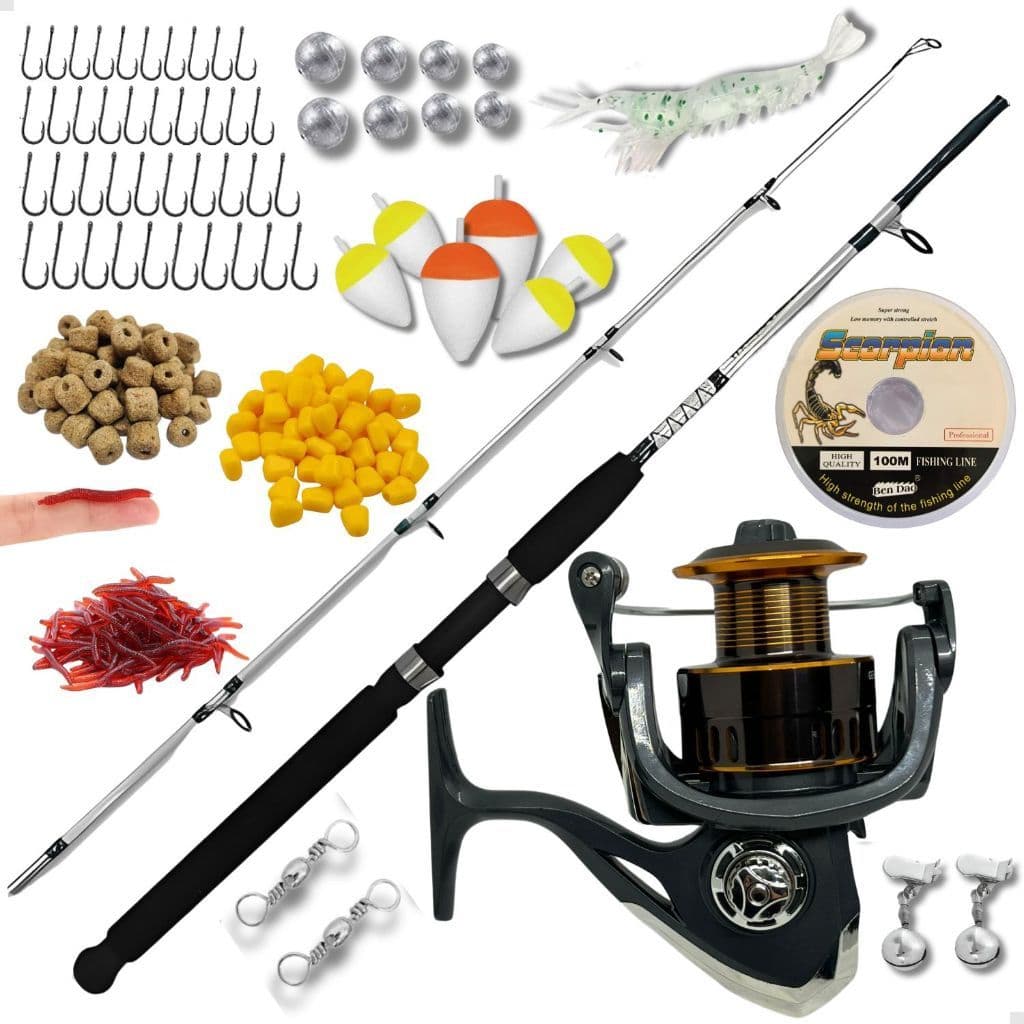 Kit de Pesca Vara 1,65m Fibra Vidro Maciça e Molinete Leve 4000 Drag 10kgs de Alumínio