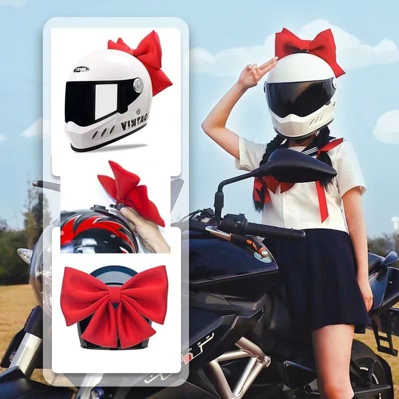 Decorações de capacete veículo elétrico quente-sound menina Laimeng sênior locomotiva caixa traseira Bowknot Motorcyc