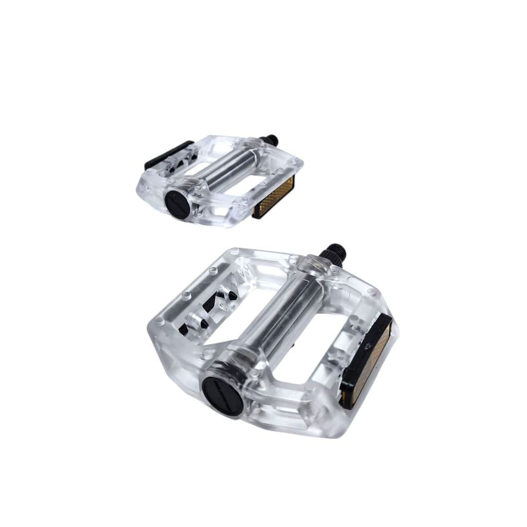 PEDAL PLATAFORMA 9/16 ESFERADO ACRÍLICO TRANSP. COM REFLETOR