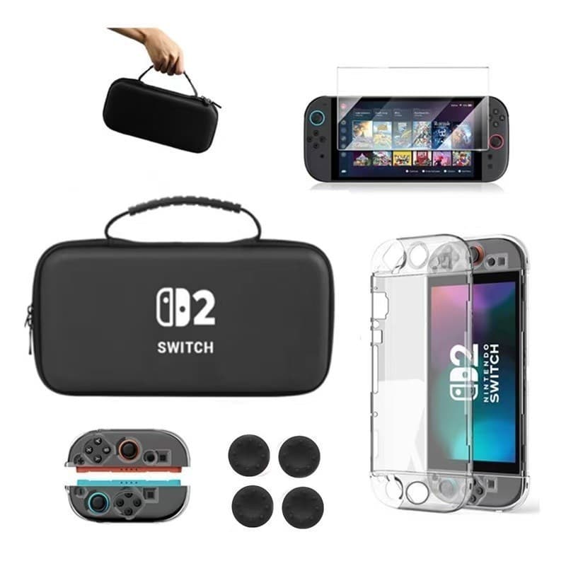 Novo Bolsa KIT Para Todo Switch 2,*Capa + Bolsa + Pelicula* para Nintendo Switch 2