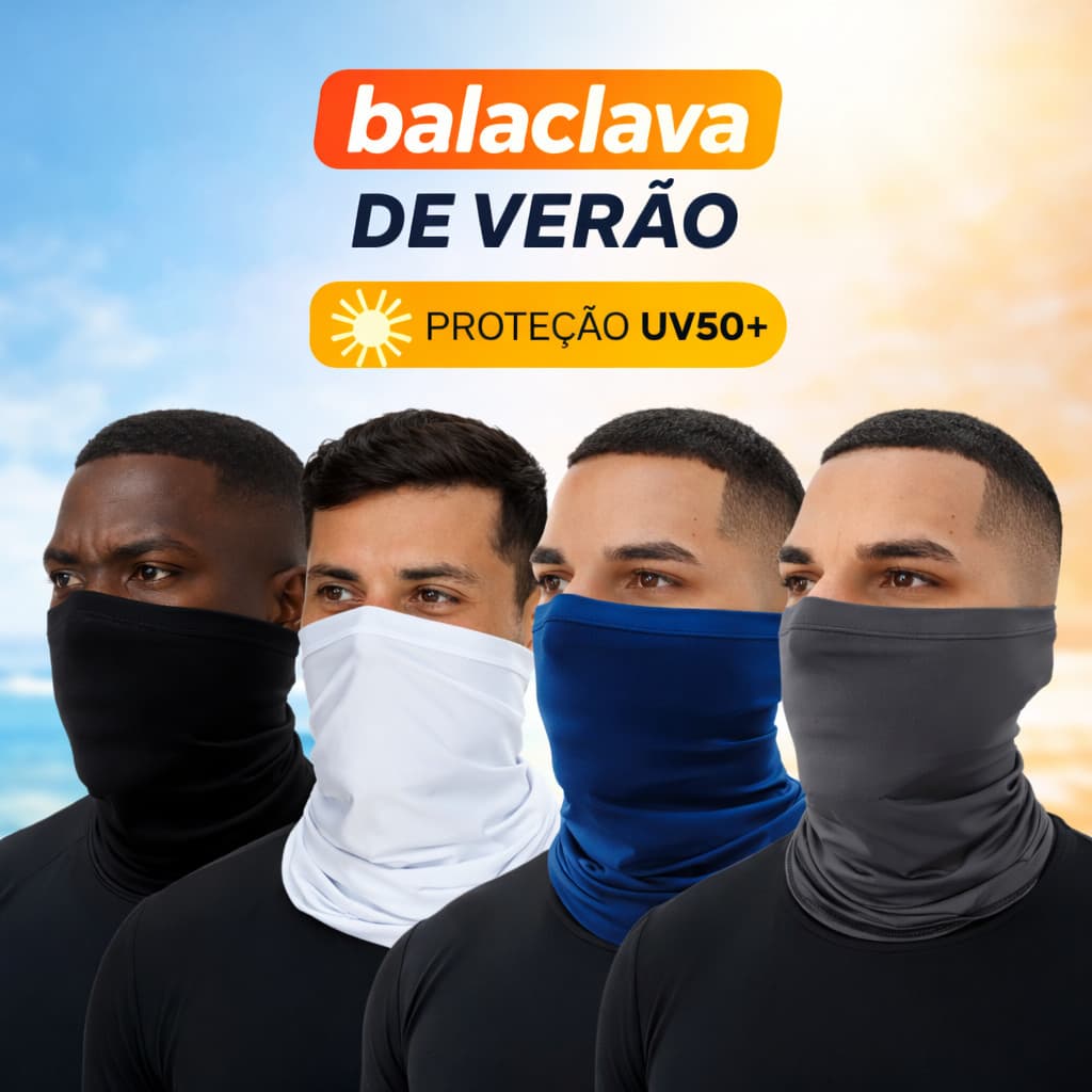 Balaclava UV50+ Proteção Solar Pescoceira Moto Bike Ciclismo Corrida Esporte
