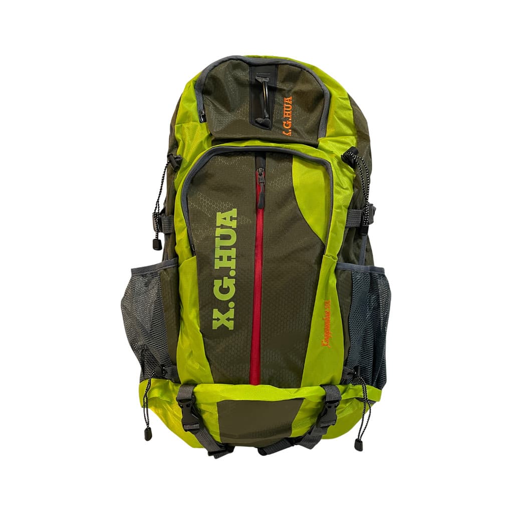 Mochila De Trilha Montanhismo 60x35x25cm Verde Em Nylon