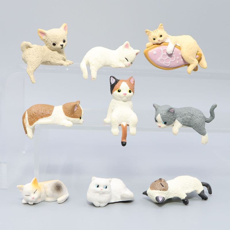 Miniatura de gato de PVC de 3-5cm, peça única, brinquedo decorativo criativo e personalizado, item artesanal, decoração