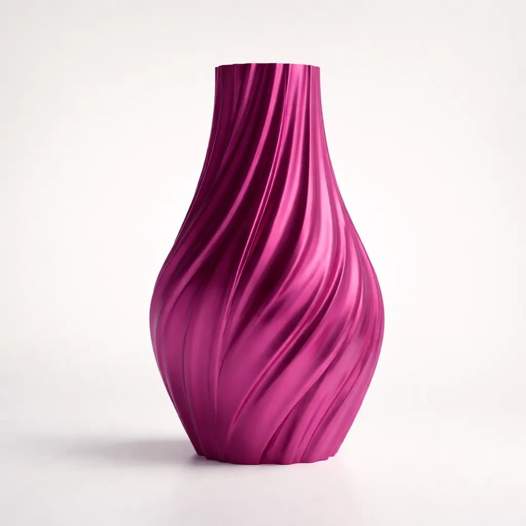 Vaso Decorativo Moderno Ondulado Estilo Escultura 3d Violeta
