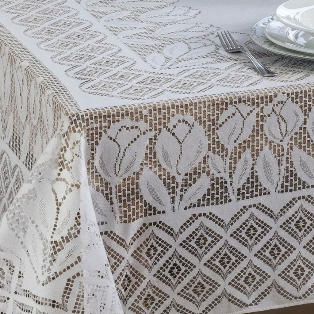 Toalha De Mesa Renda Branca Retangular Cozinha Sala Jantar 4 E 6 Lugares Elegante Decorativa Sofisticada