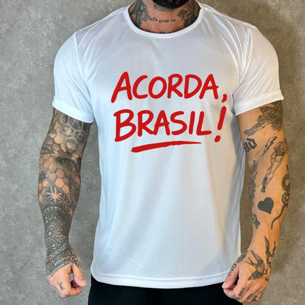 Camiseta Acorda Brasil Dry Fit Proteção UV