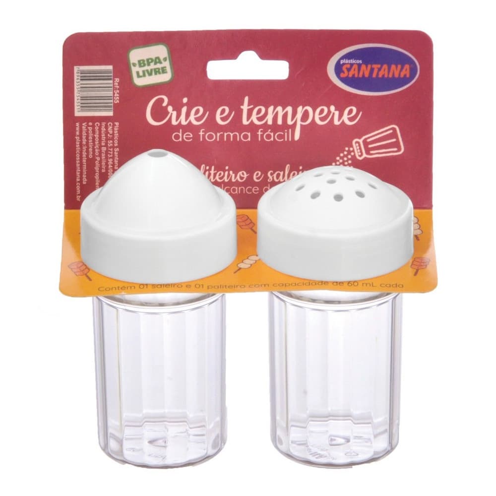 Conjunto Com Saleiro E Paliteiro BPA Free Resistente 60 ml