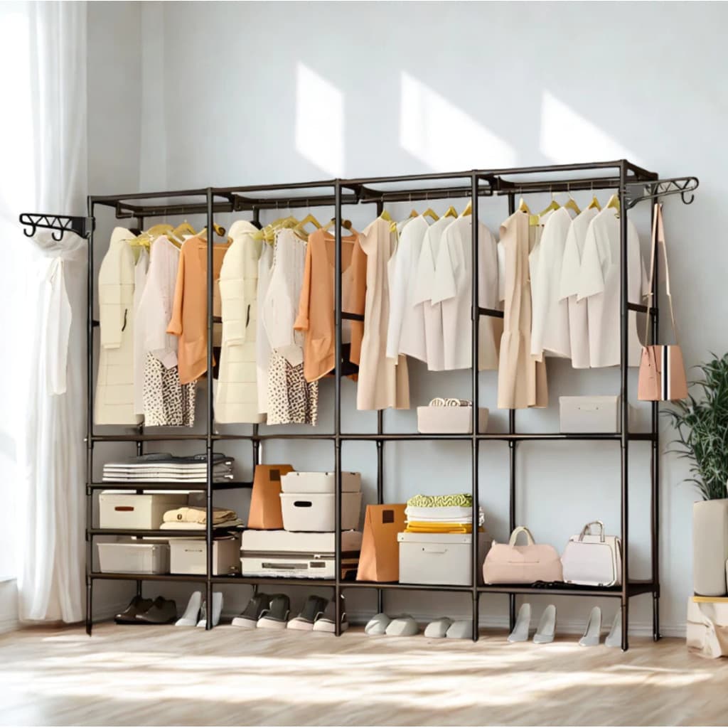 Guarda Roupa Roupeiro Arara Cabideiro Sapateira Organizador Multiuso Armário Rack Prateleira Casa