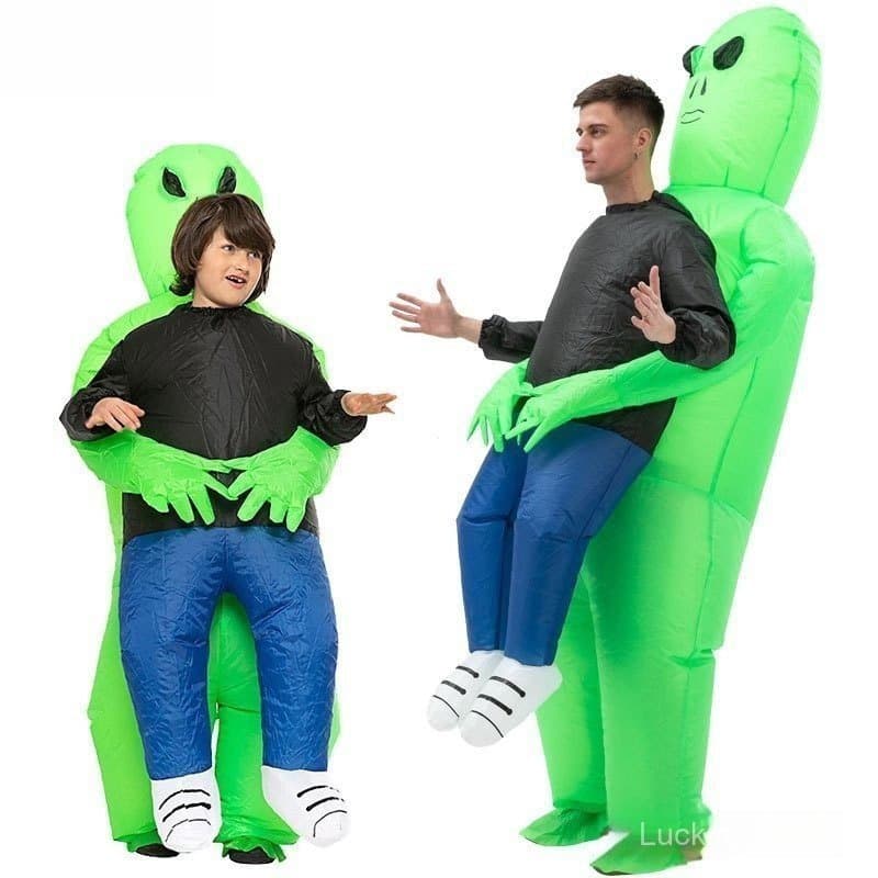 Fantasia inflável de alienígena para adultos e crianças, traje de festa divertido, fantasia de anime, promoção de fantas