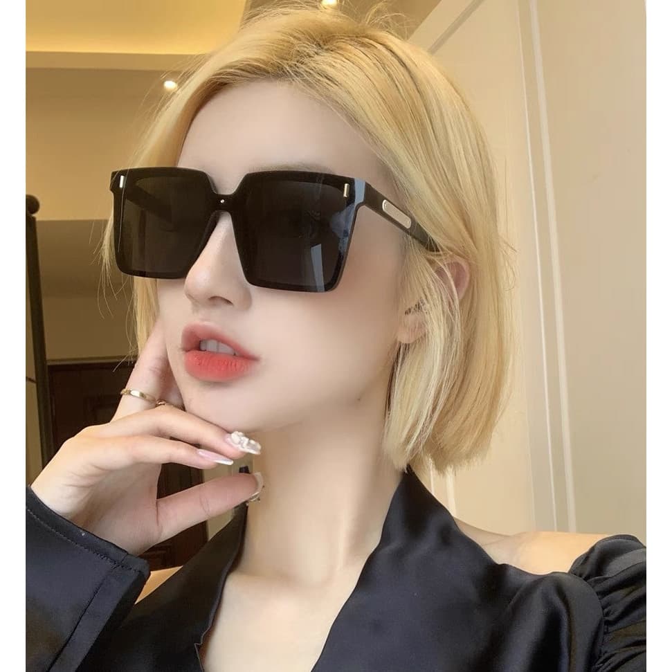 Versão coreana influenciador Anti-ultravioleta óculos de sol masculino feminino moda High-End quadrado óculos de sol mot