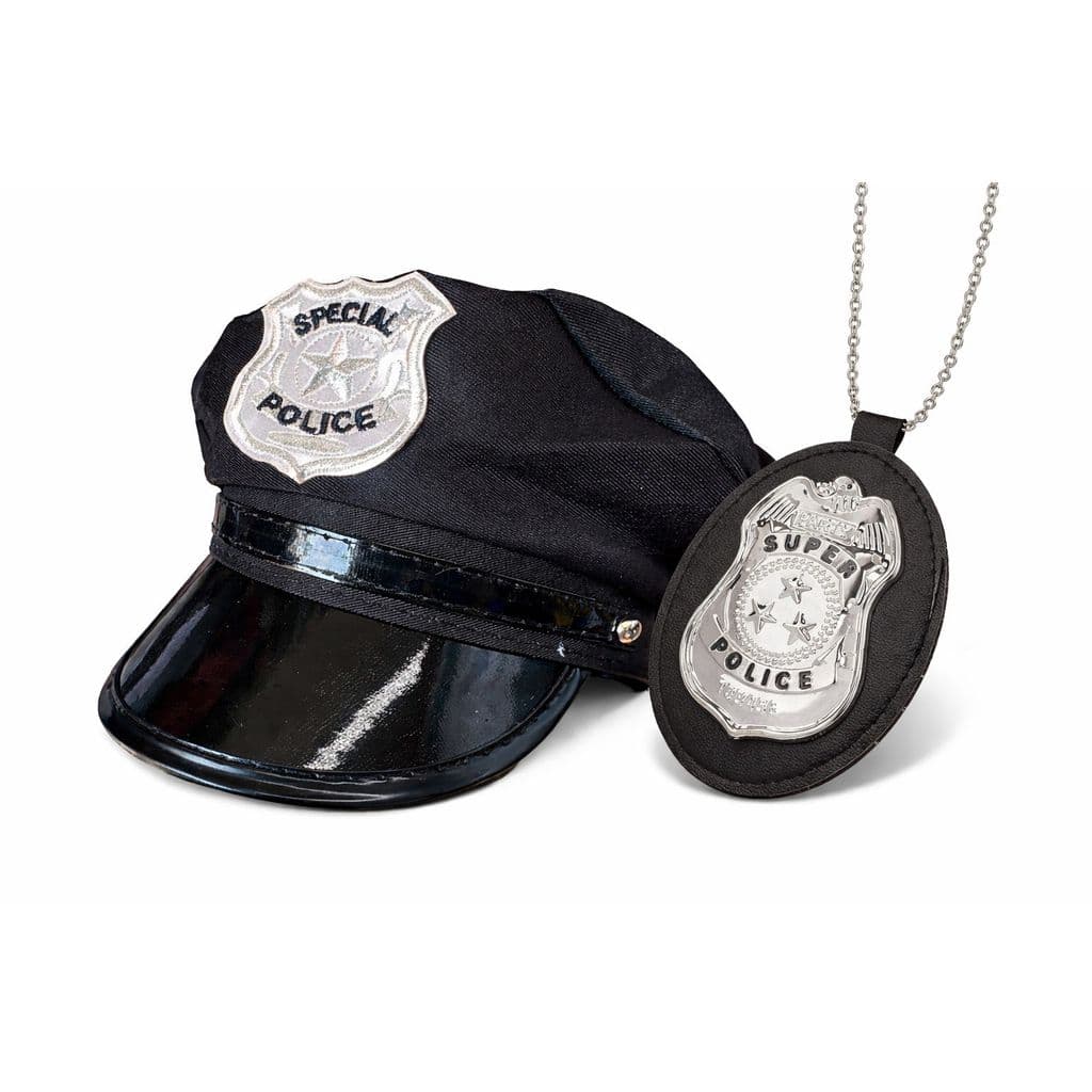 Chapeu e distintivo policia cosplay fantasia festa