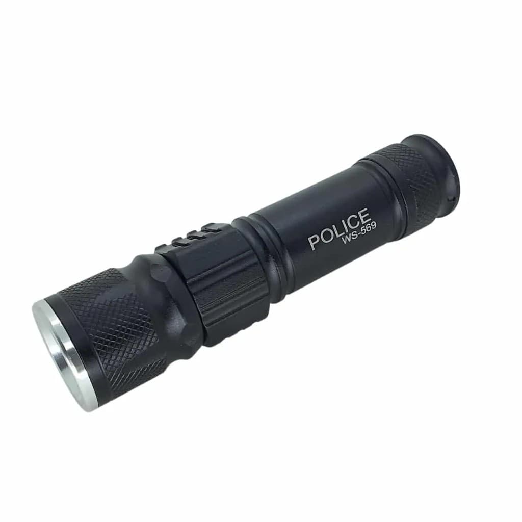 Mini Lanterna Tática JWS  LED CREE T6 Alta Potência Recarregável USB Zoom Ajustável Profissional WS-569