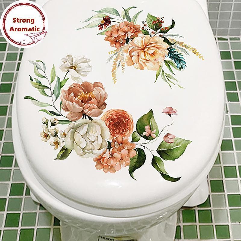 StrongArom Borboleta Flor Assento De Vaso Sanitário Stiers Auto-Adesivo Tampa Decalques Diy Removível Para Banheiro Deco