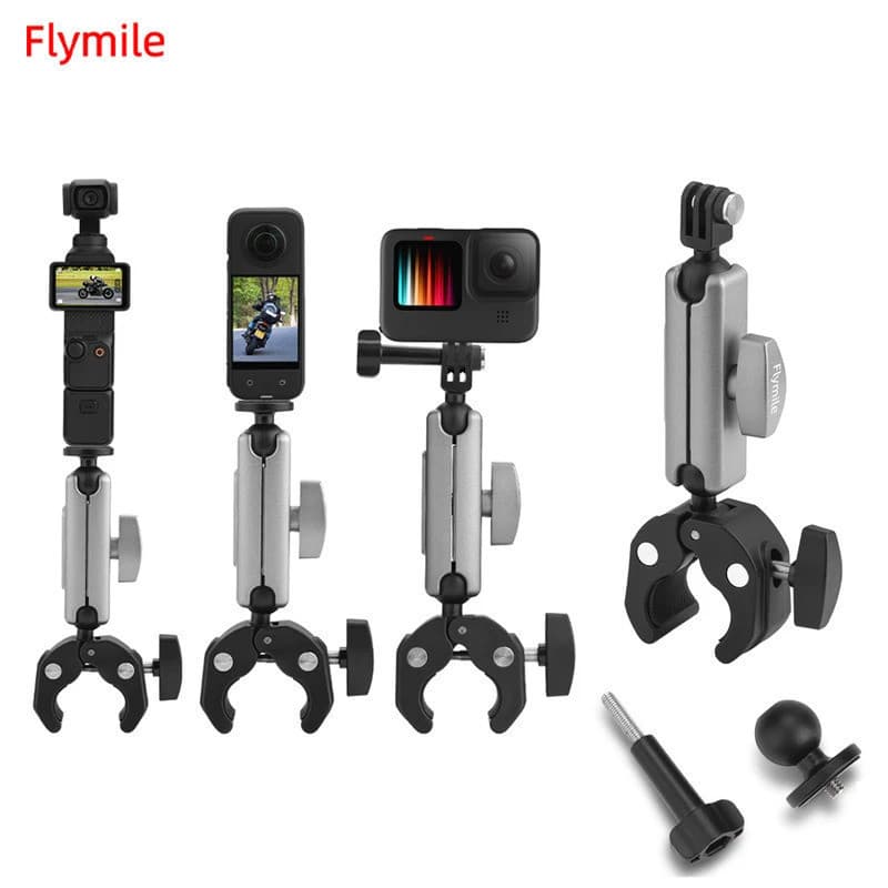 Flymile Suporte De Bicicleta Para Motocicleta , Montagem Guidão Bolso 3/Insta360 X5 X4/GoPro , Acessórios Câmera Anti-Vi