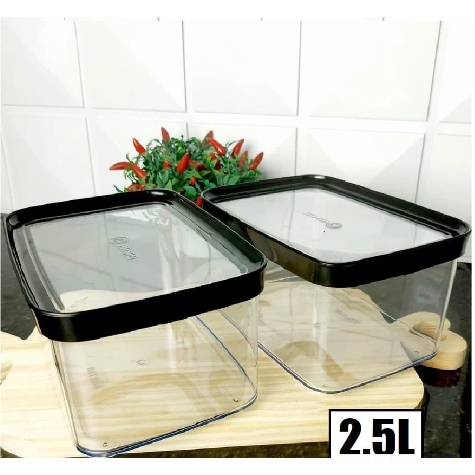 2 Potes Herméticos Para Mantimentos Helsim - 2.500 ml